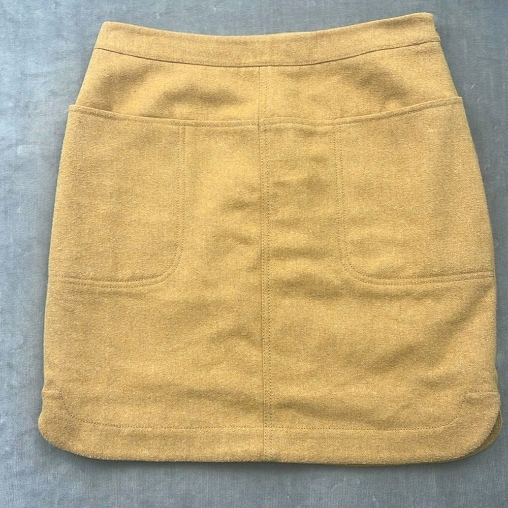 Vineyard Vines Womens‎ Size 0 Camel Tan Wool Blend Mini Skirt Front Pockets
